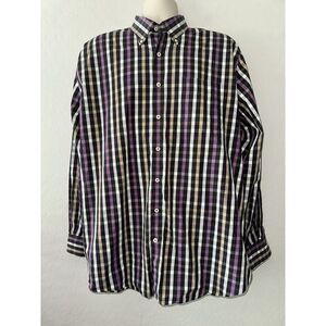 Peter Millar Crown Long Sleeve Weekender Wash Check Button Shirt Size‎ XL Office